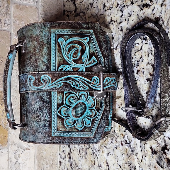 Patricia Nash Handbags - Patricia Nash Turquoise Stella Satchel Crossbody